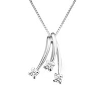 Collana trilogy in oro bianco 18kt con diamanti naturali – Pendente con tre elementi mobili | Idee Preziose dal 1987 - IP.CK18B/18D-1